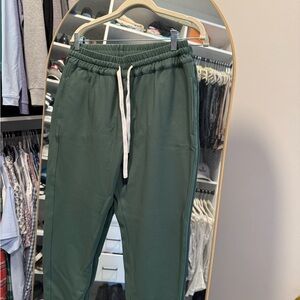 Bassike Green Joggers with Elastic Waistband and Relaxed Fit